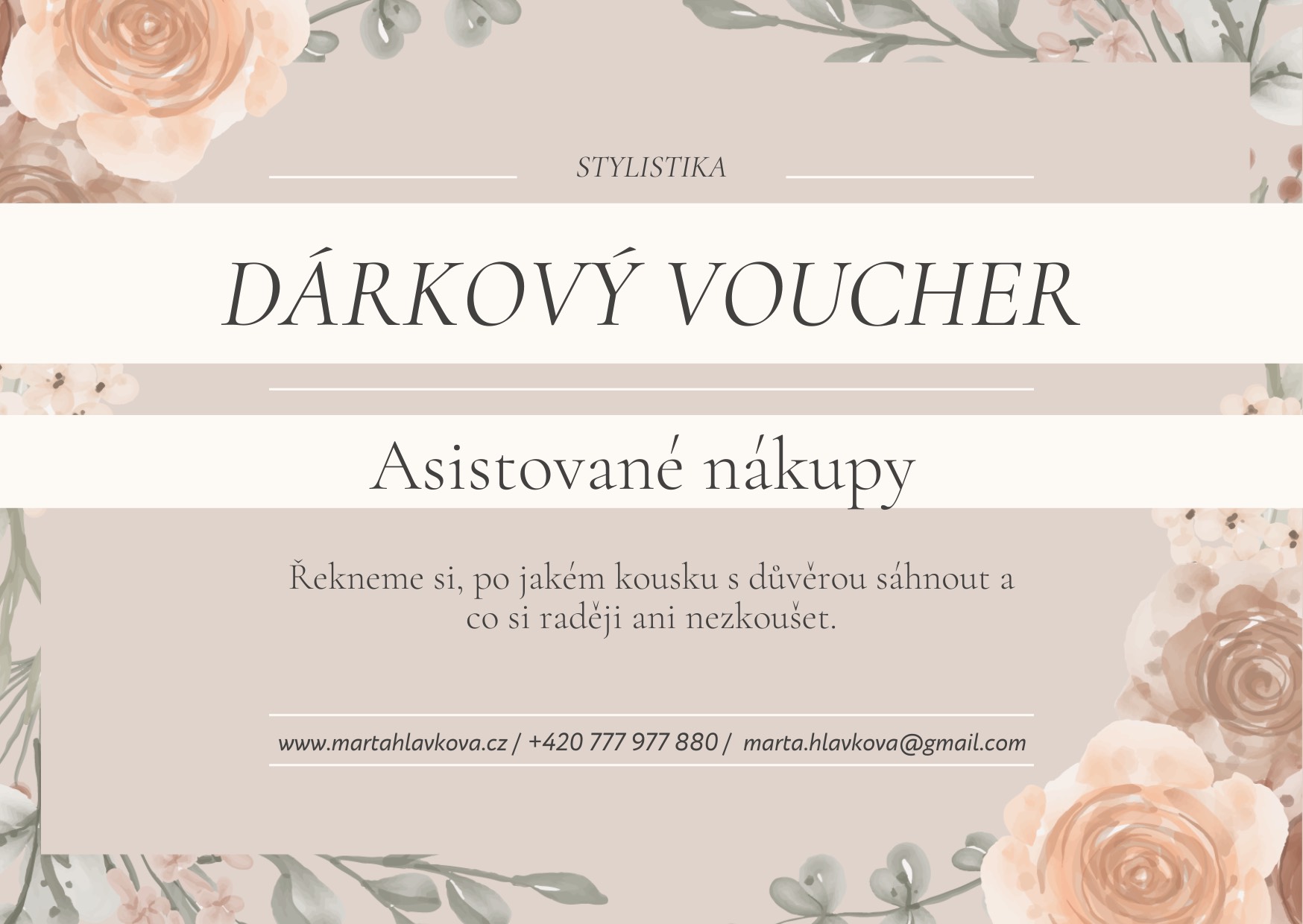Květinový dárkový poukaz na asistované nákupy