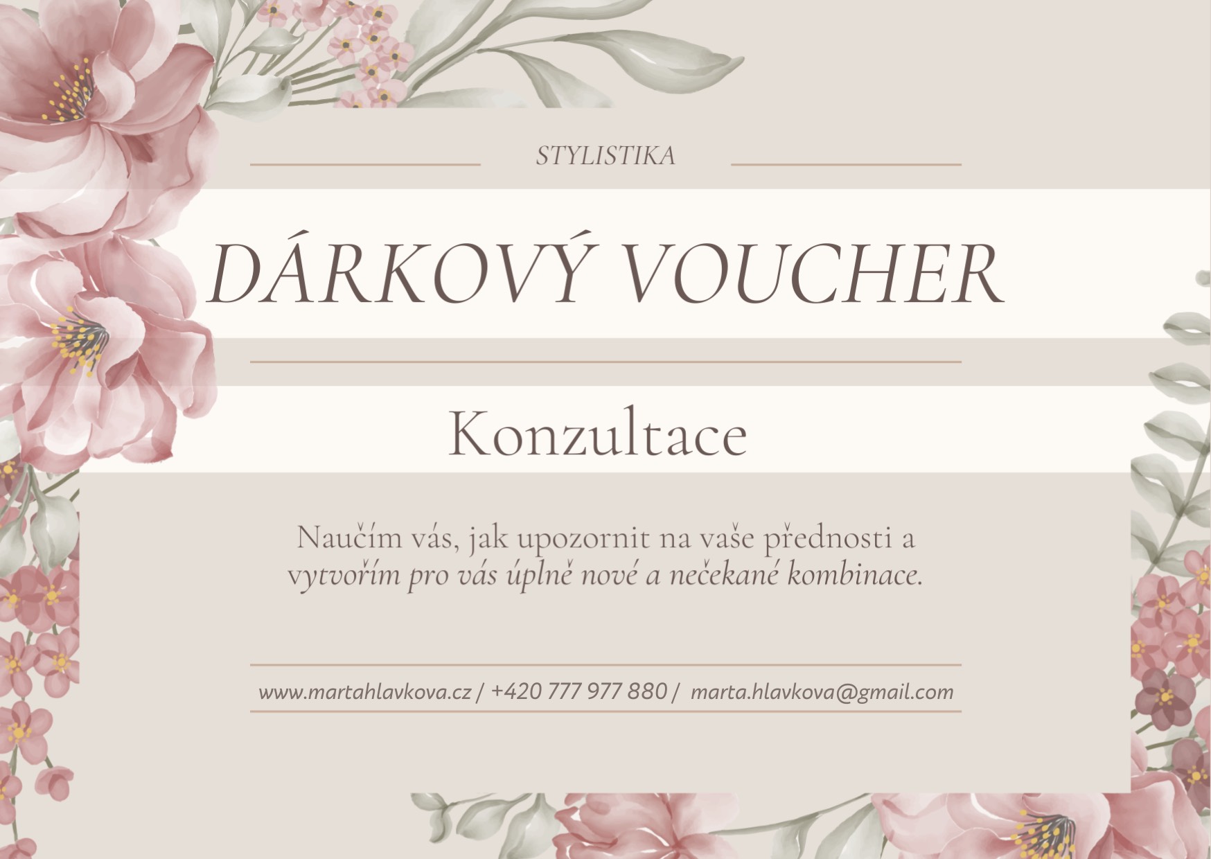 Květinový dárkový poukaz na konzultaci